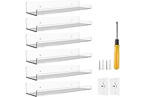 BTSD-home 6 Pack 15'' Clear Acrylic Shelf