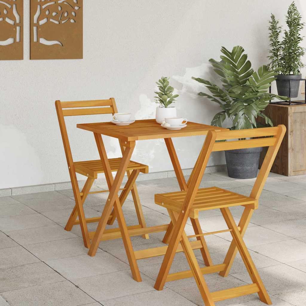 Stół ogrodowy z litego drewna akacjowego, 60 x 60 x 72 cm, składany, na taras, balkon, do ogrodu, na patio, werandę, podwórko, kemping i piknik, do jedzenia i grillowania