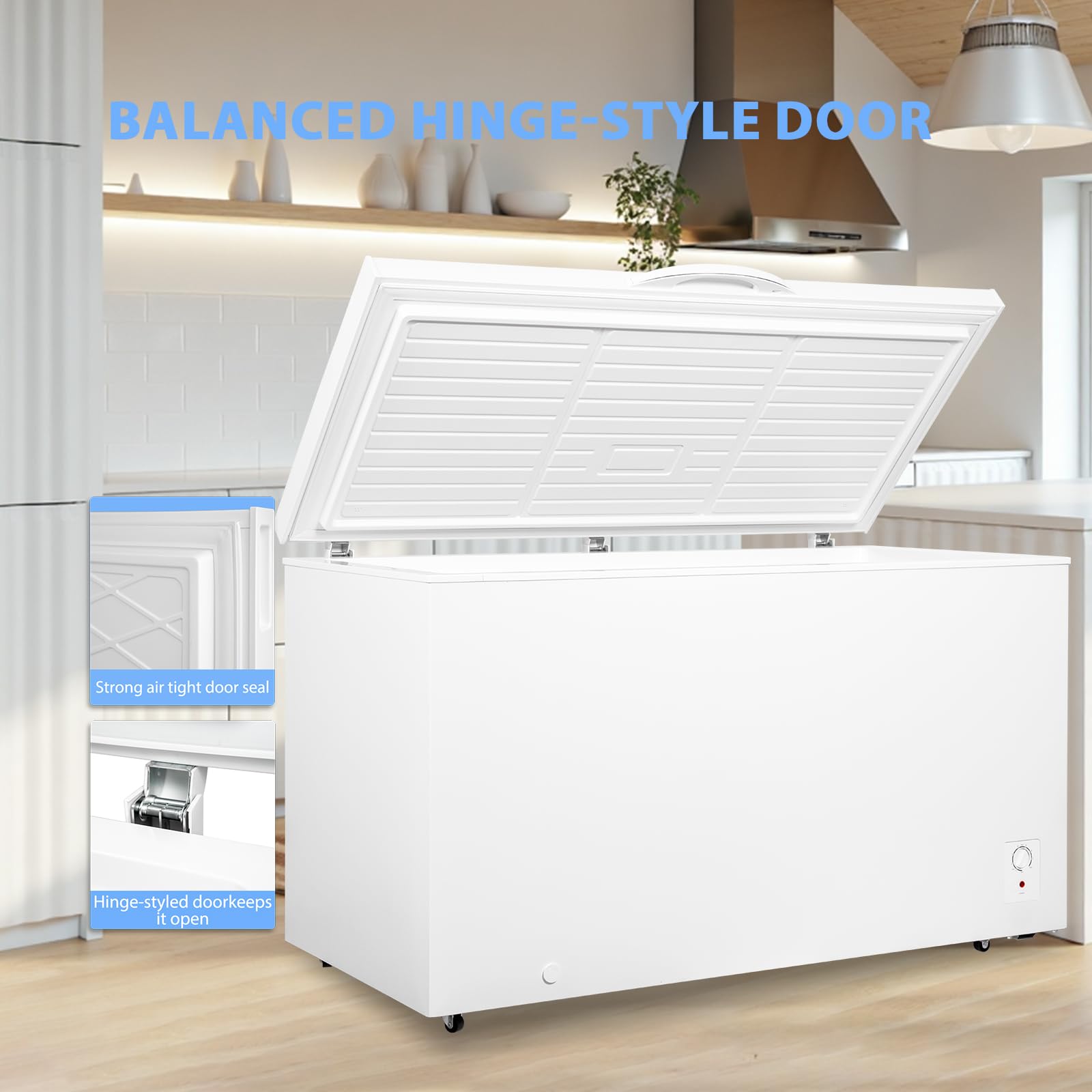 Techomey Large Chest Freezer 20 Cu Ft, Deep Freezer with 7 Adjustable Thermostat, Chest Deep Freezer with Removable Basket for Garage, Basement, White on Fridge.com