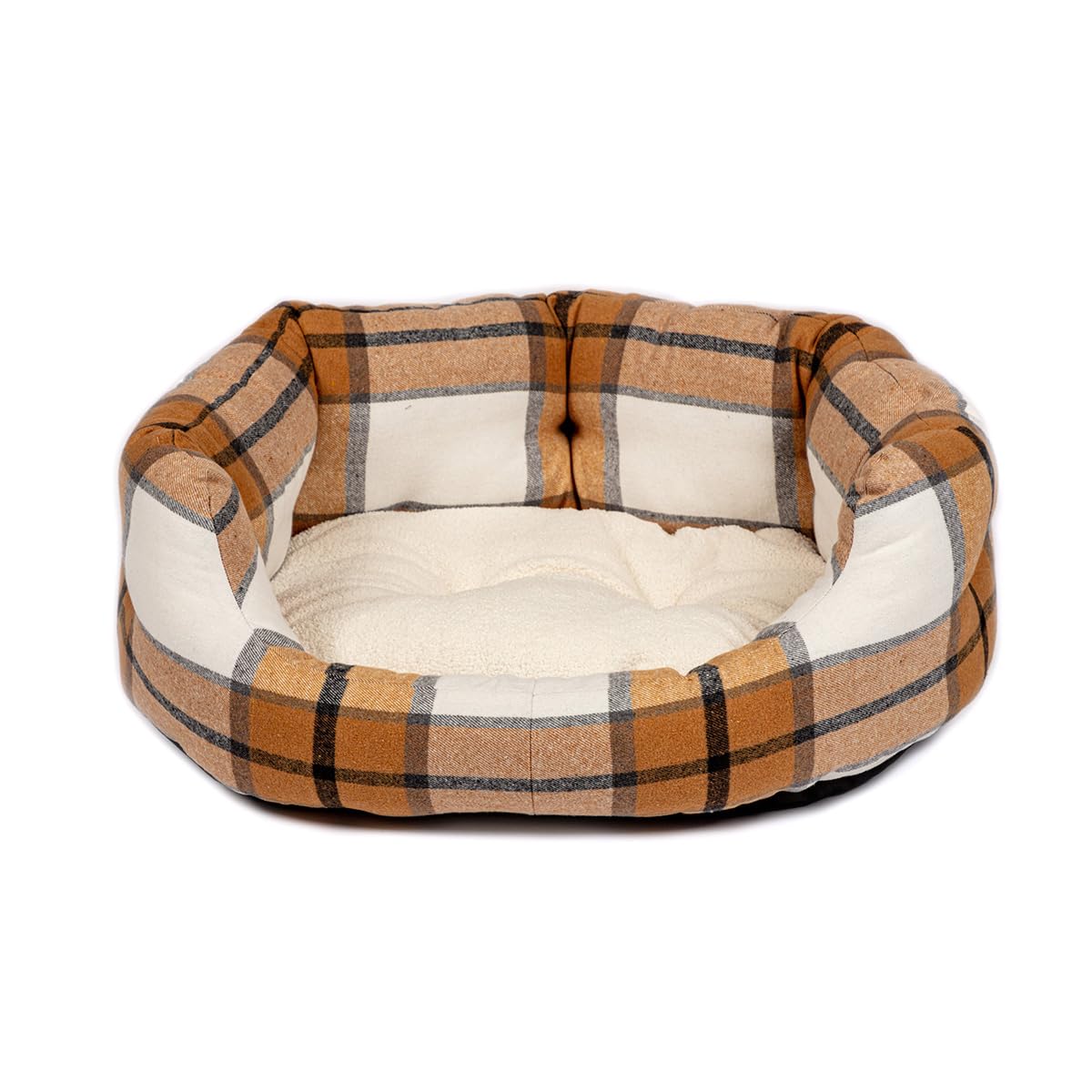 Danish Design Sand Bowmore Brushed Check Design Dog/Puppy Deluxe Slumber Bed Small 24in