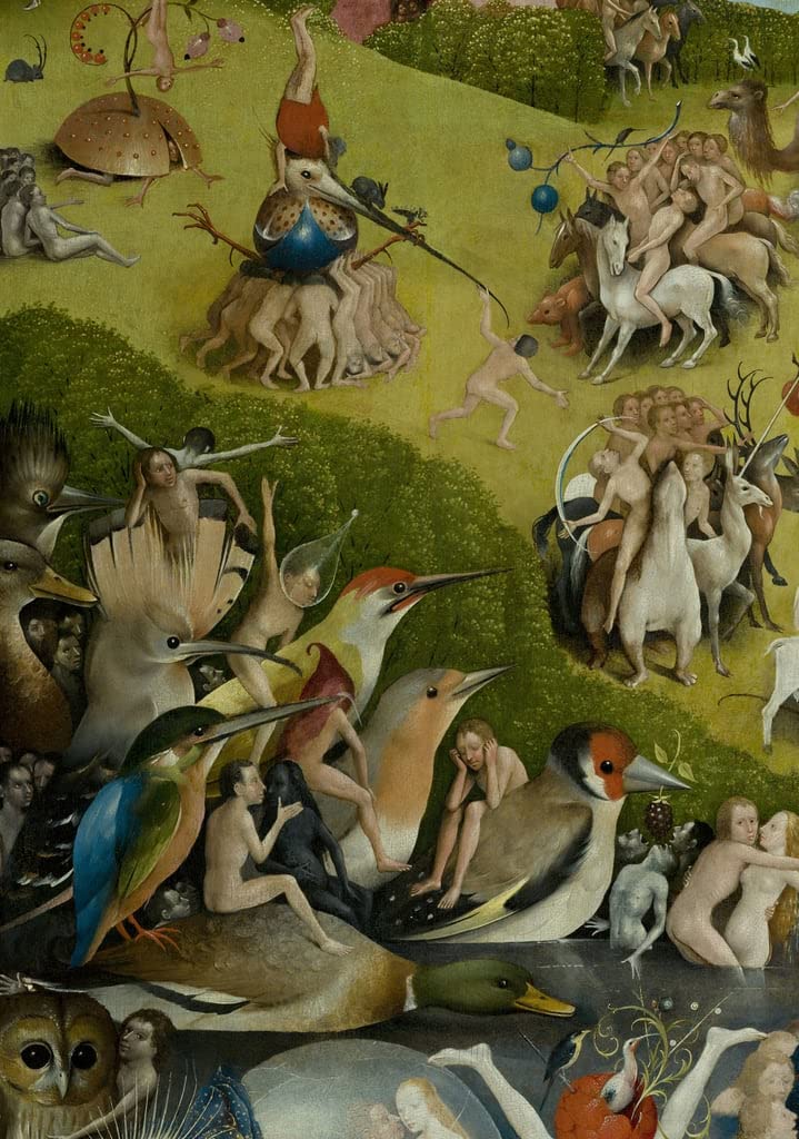 Impresiones lienzo de El jardín de las delicias, reproducción artística de 60x90cm 5