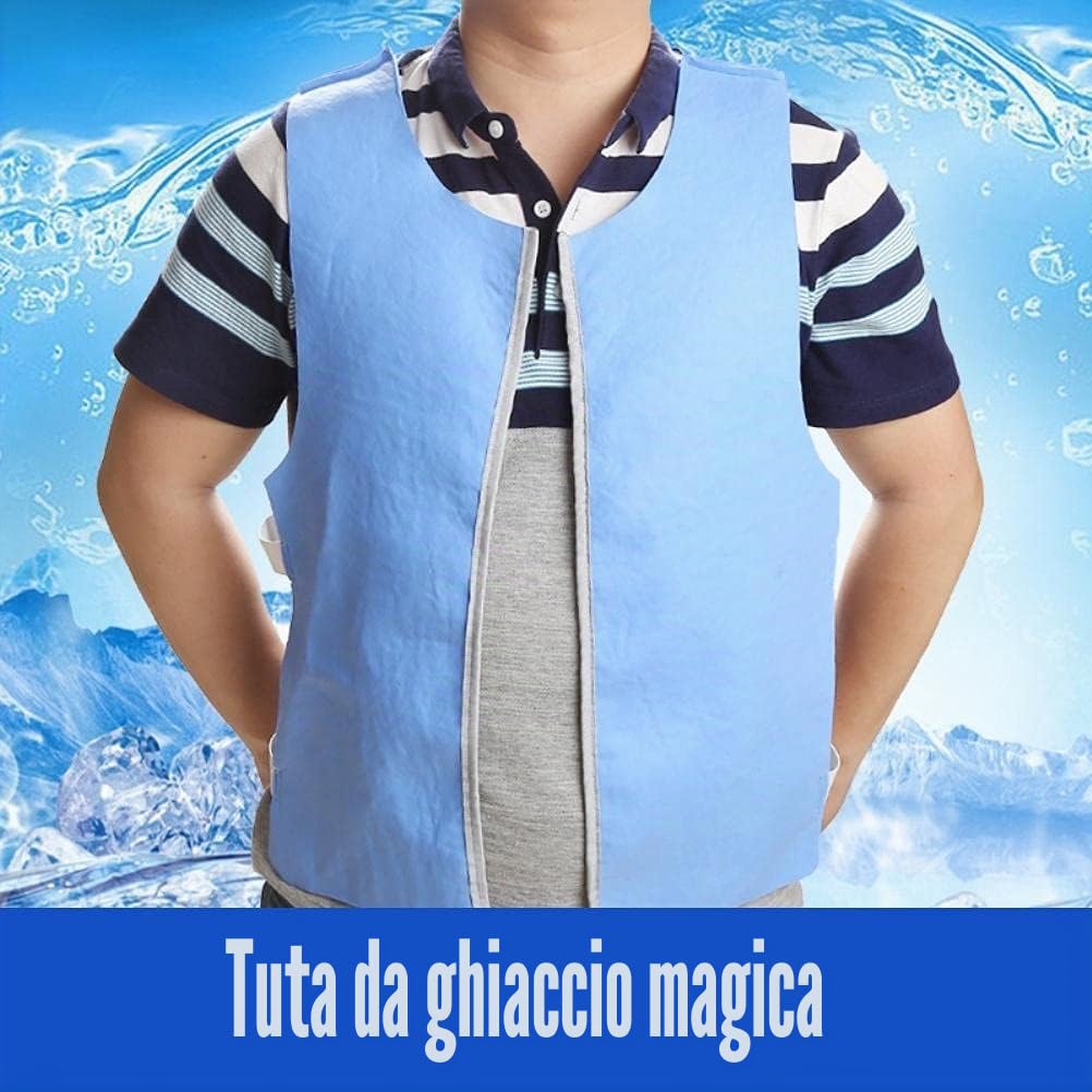Gilet rinfrescante, unisex, estivo, per la pesca, il ciclismo, lo chef, Blu, Taglia unica