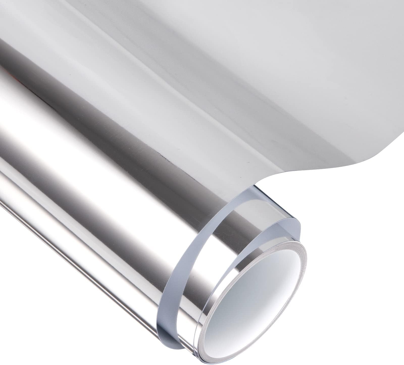 VINYL FROG Glossy Chrome Mirror Craft Adhesive Vinyl Roll Chrome Mirror Silver Vinyl 30.5x155cm Works with Cameo and Cutters for Craft Decoration