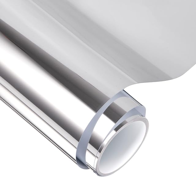 VINYL FROG Glossy Chrome Mirror Craft Adhesive Vinyl Roll Chrome Mirror Silver Vinyl 30.5x155cm works with Cameo and Cutters for Craft Decoration