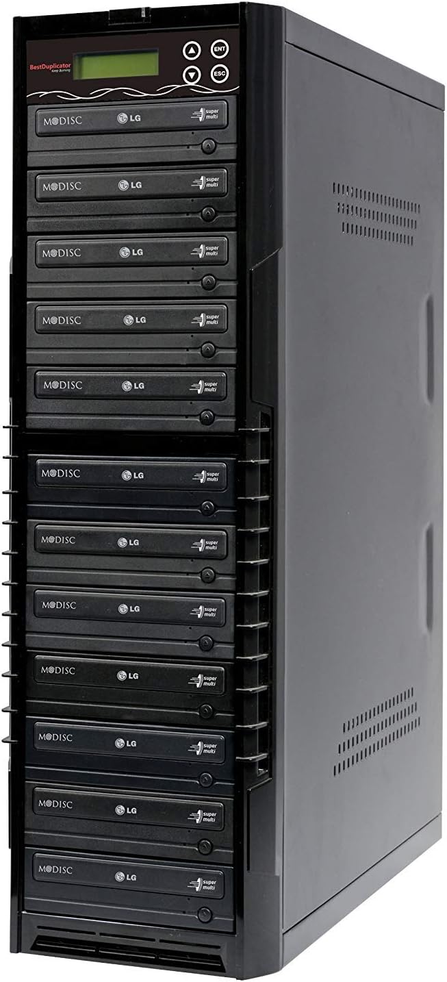 Bestduplicator BD-LG-11T 11 Target 24x SATA DVD Duplicator with Built-In LG Burner (1 to 11)