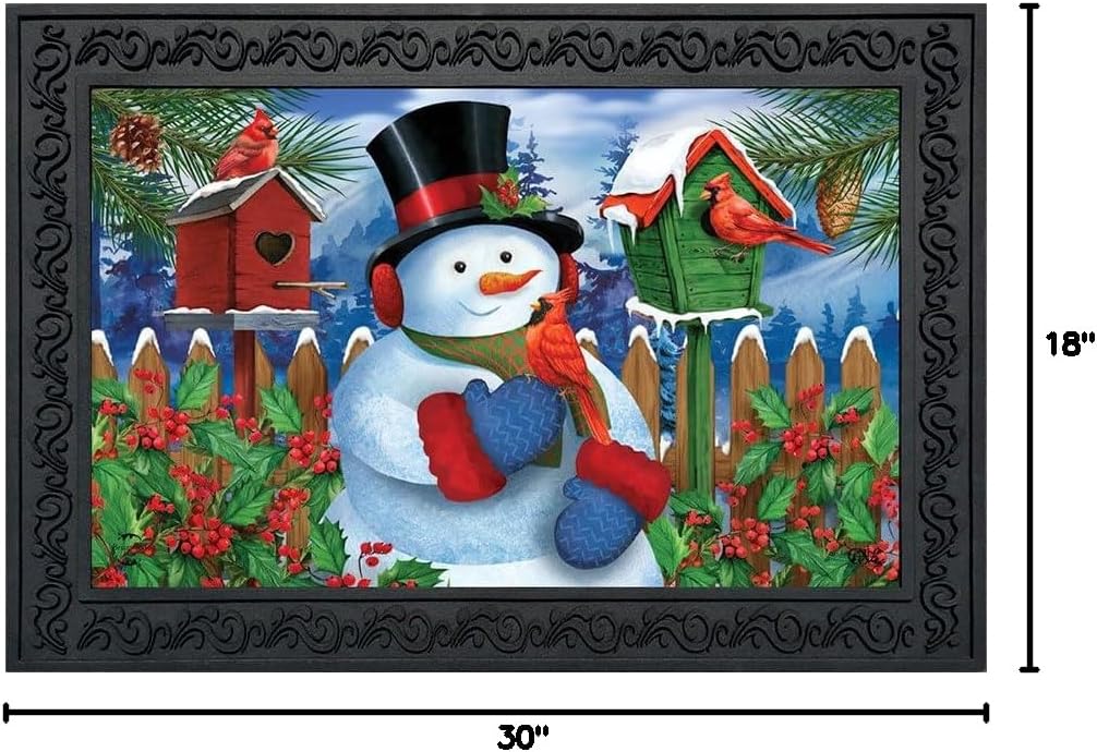 Briarwood Lane Snowman and Cardinals Doormat