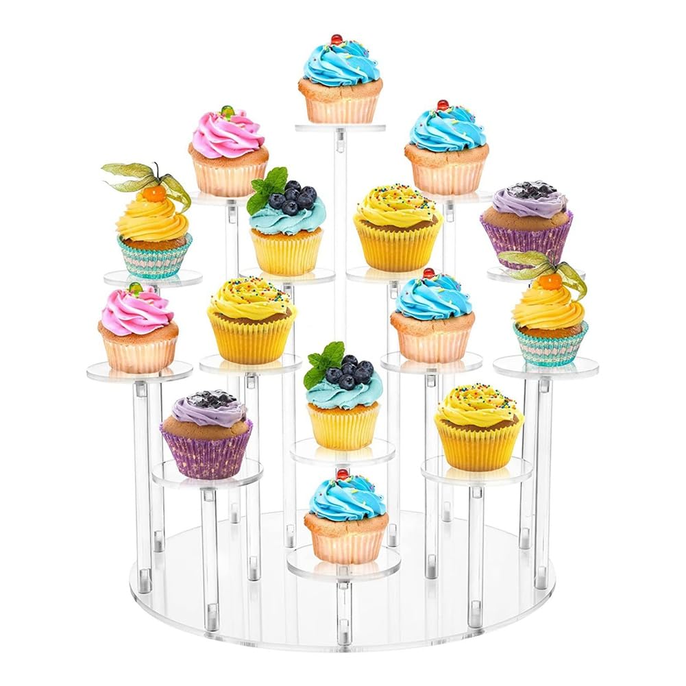 CTRLZS Acrylic Cupcake for 16 Cupcakes Stand Reusable Display Stand Dessert Cupcake for Wedding Birthday Holidays Parties