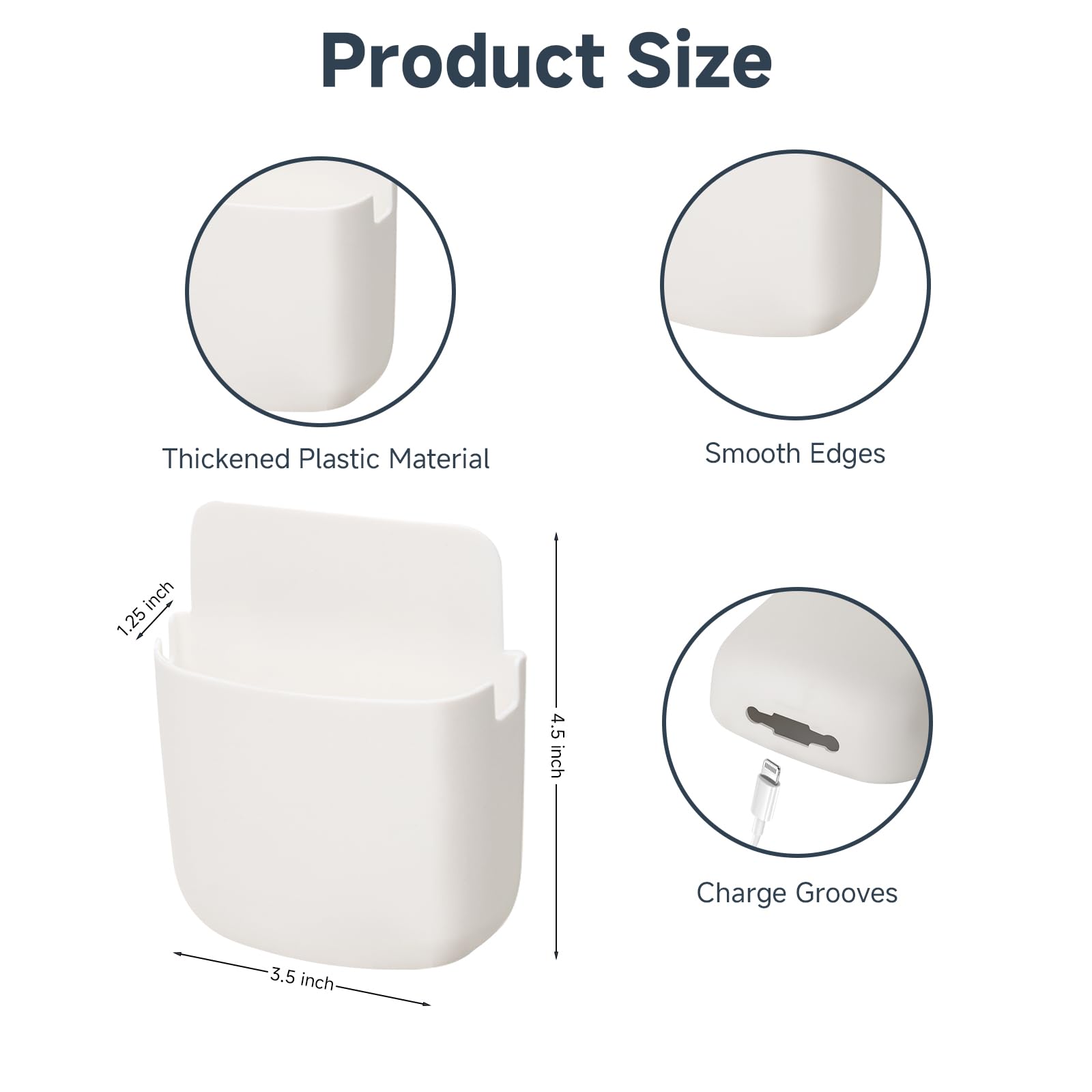 Cosmos Pack of 3 Remote Control Holder Wall Mounted Self Adhesive Remote Stand Phone Holder with Charging Slot Remote Caddy for Wall No Drilling Universal Wall Mount Storage Organizer Box