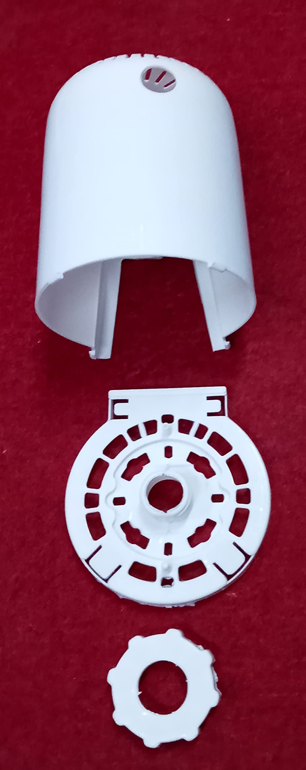 White Plastic Table Fan Back Cover&Guard Lock Nut & Set 00-2