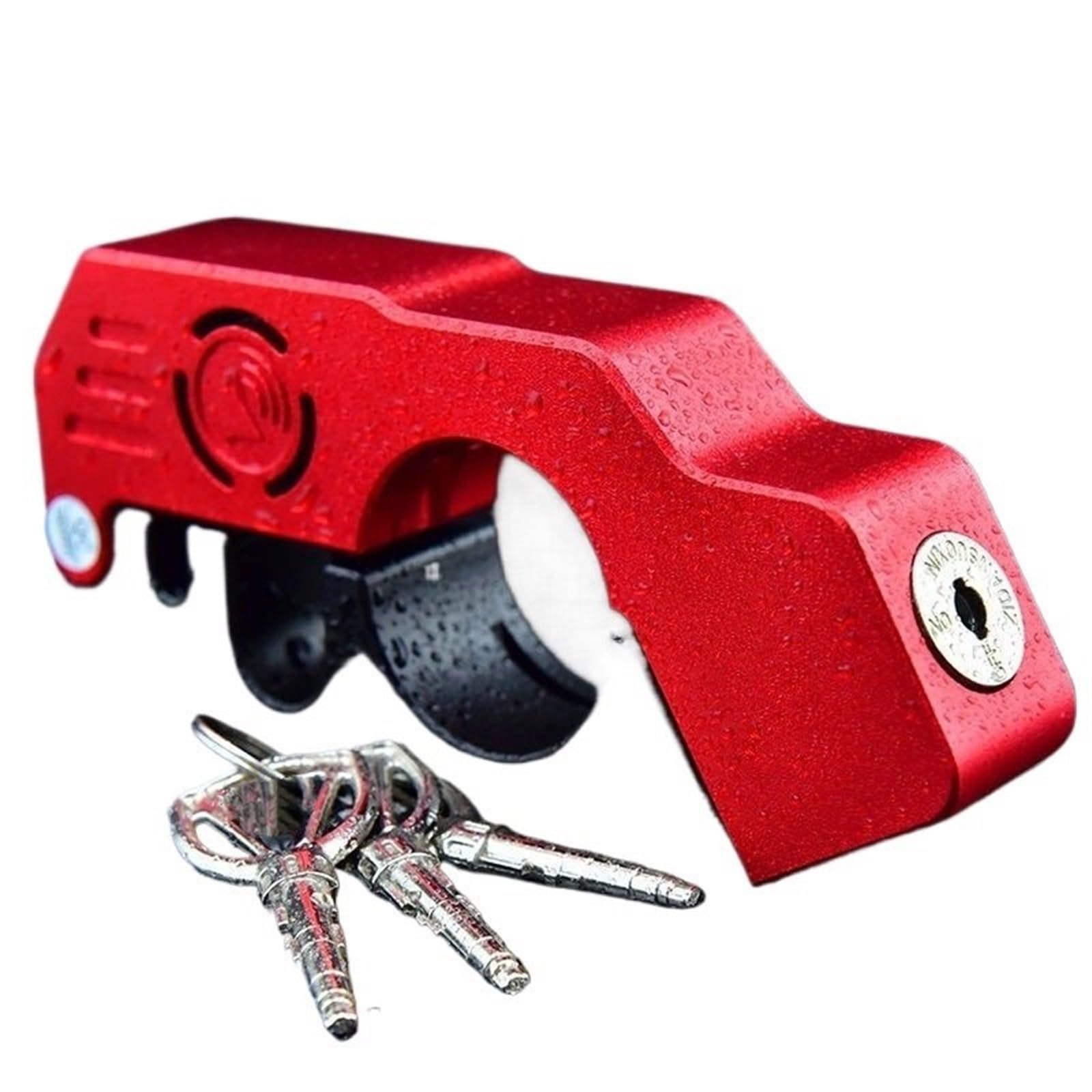 Motorcycle Handlebar Lock Motorcycle Lock Electric Vehicle Locomotive Disc Brake Clutch Handlebar Motorbike Lock Security(Red Lock Rack)