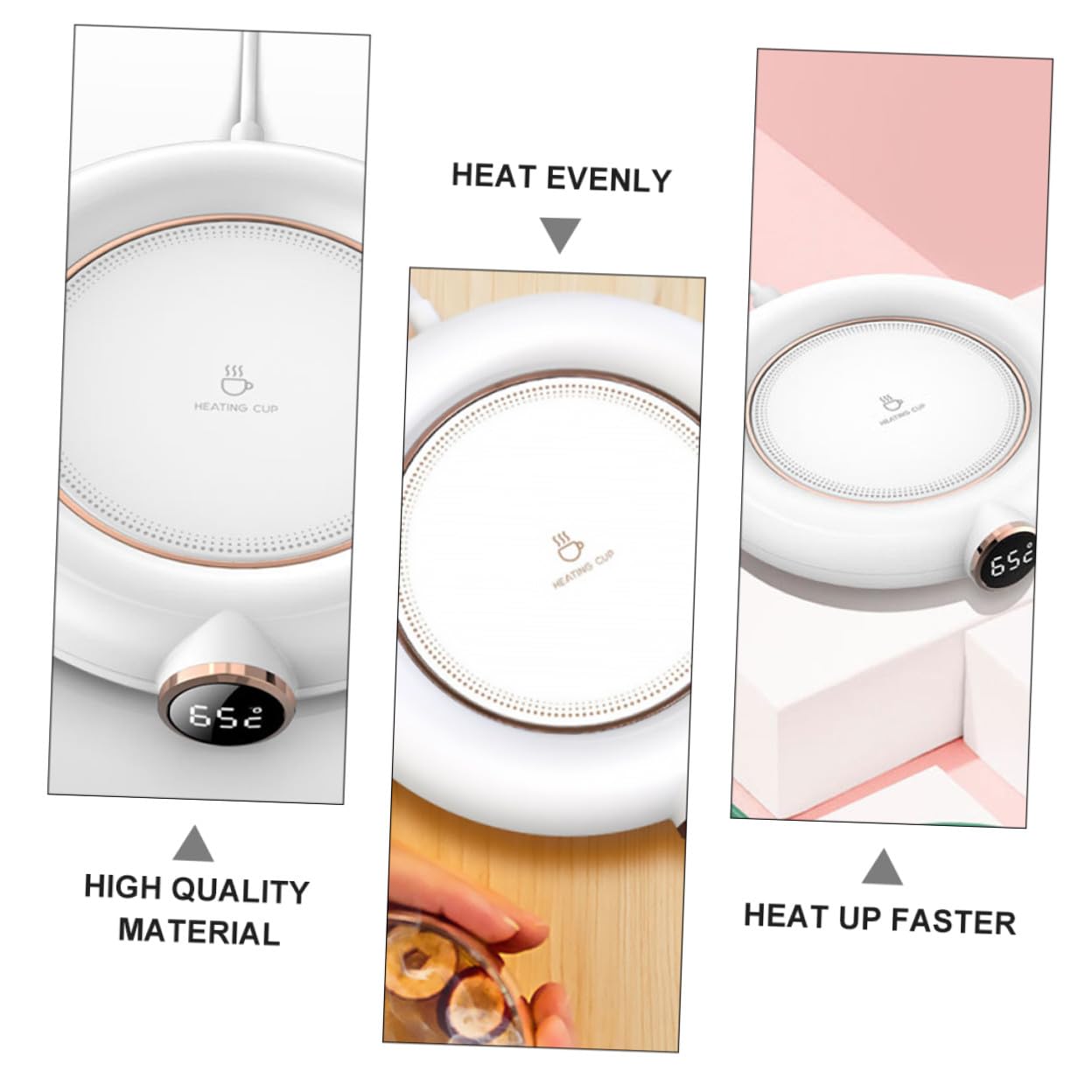 Calentador de Tazas USB Blanco de Plástico Temperatura
