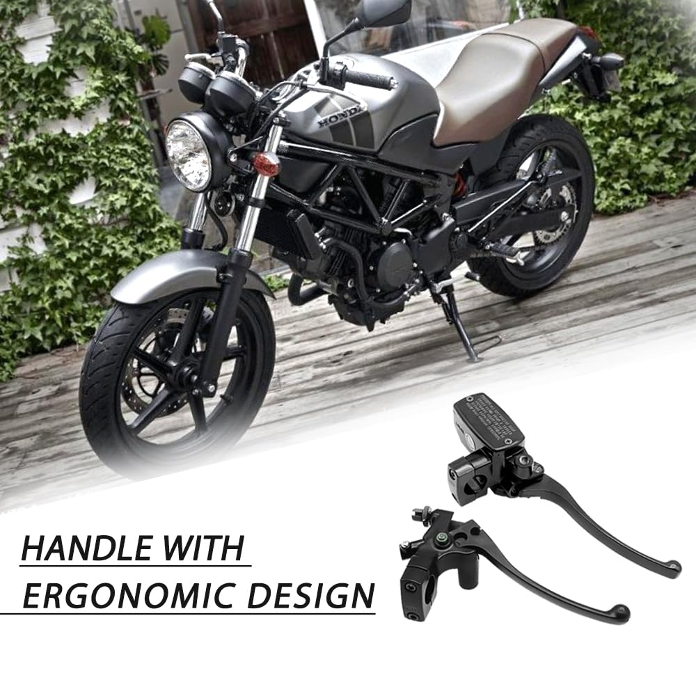 Palanca de embrague de Cilindro maestro Bomba de freno izquierdo y derecho para Honda VT600 VT750 VT1100 VT1300 VTX1300 VF750 (Negro)