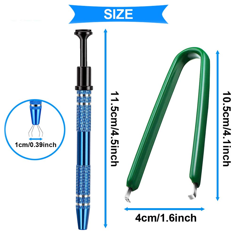 DAOKI 4-Claw Pickup Tool Set With Antistatic IC Chip Puller & Tweezer – Durable Stainless Steel For Small Parts, Nuts, Electronics & Jewelry