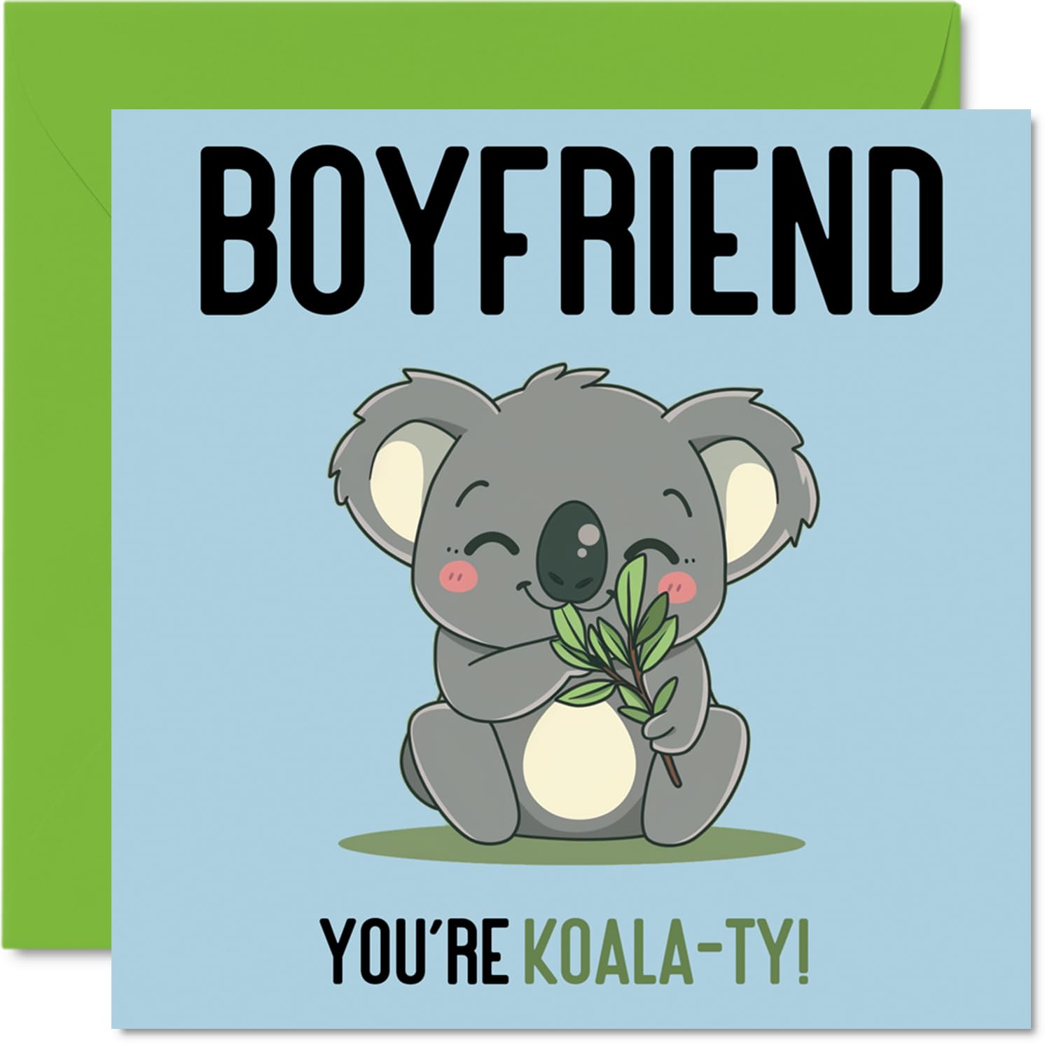 Birthday Cards for Boyfriend - Koala-Ty - Funny Happy Birthday Card for Boyfriend from Girlfriend, Partner Gifts, 145mm Joke Greeting Cards Men Him