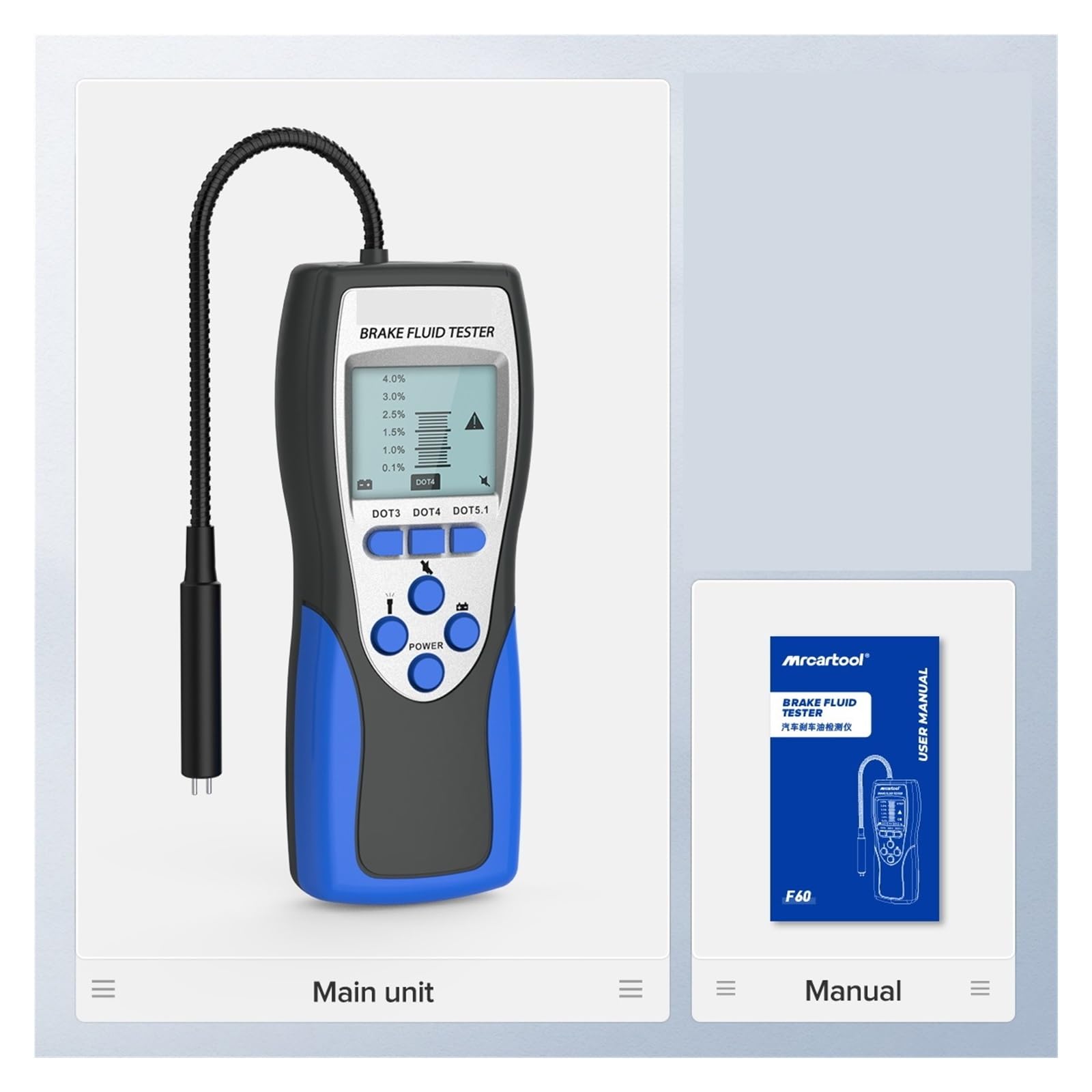 probador de líquido de Frenos, Probador De Aceite De Motor, Comprobación Automática De La Calidad del Aceite con Pantalla LED, Compatible con Comprobador De Líquido De Frenos