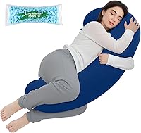 Vista 18 de Almohada corporal, almohada larga, almohada corporal de espuma viscoelástica, almohada lateral en forma de C, almohada lumbar larga, 35 x 10 pulgadas