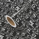 WRAPAHOLIC Science Wrapping Paper - Mini Roll - 17 Inch x 16.5 Feet - Periodic Table Chemistry Wrapping Paper for Graduations, Teacher, Birthday