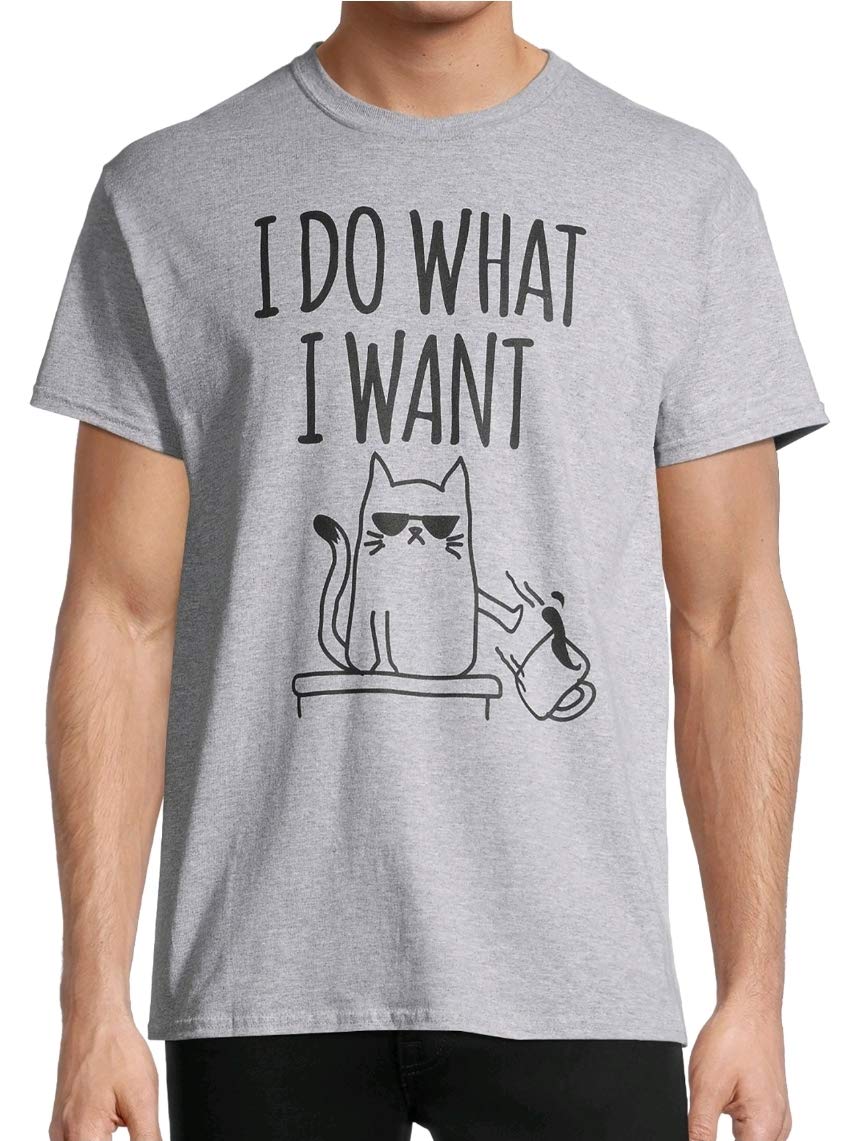ODMartI Do What I Want Grey Graphic T-Shirt, Grey, S