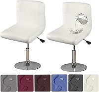 Vista 14 de HFCNMY Fundas para sillas de bar, paquete de 4, elásticas, impermeables, de poliuretano, con respaldo, lavables, fundas para sillas de bar, fundas