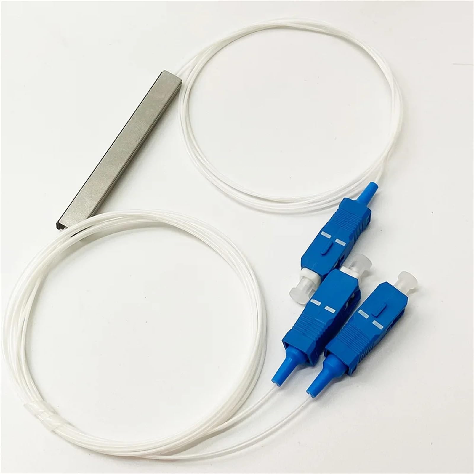 Câble à Fibre Optique Séparateur Optique SC UPC 0.9mm 1x2 FTTH, 10 pièces, séparateur de Fiber Optique SC UPC PLC coupleur Optique monomode Simplex, Tuyau en Acier PVC Cavalier Fibre Optique