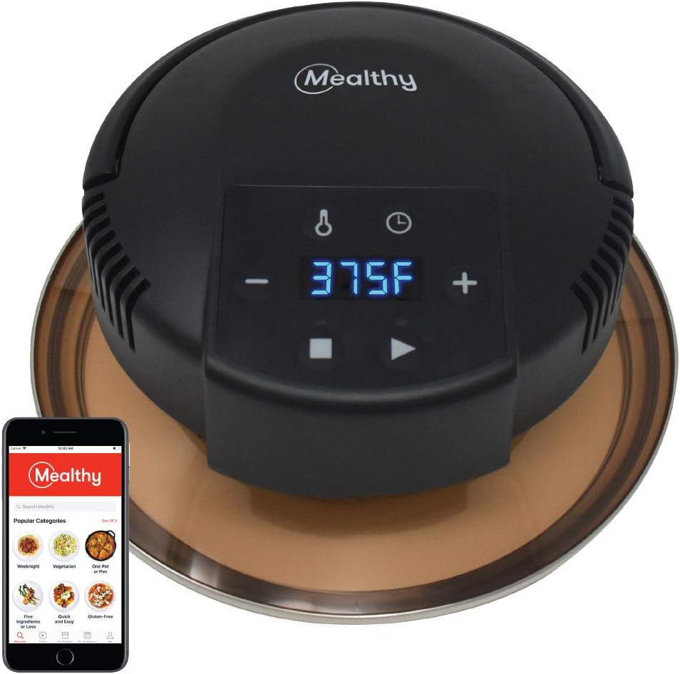 CrispLid for Pressure Cooker - Turns your Pressure Cooker into an Air Fryer - Air fry, Crisp or Broil fits 6 & 8 Q Pot Basket, Trivet, Silicone Mat, Tongs plus Instant access Free Recipe App