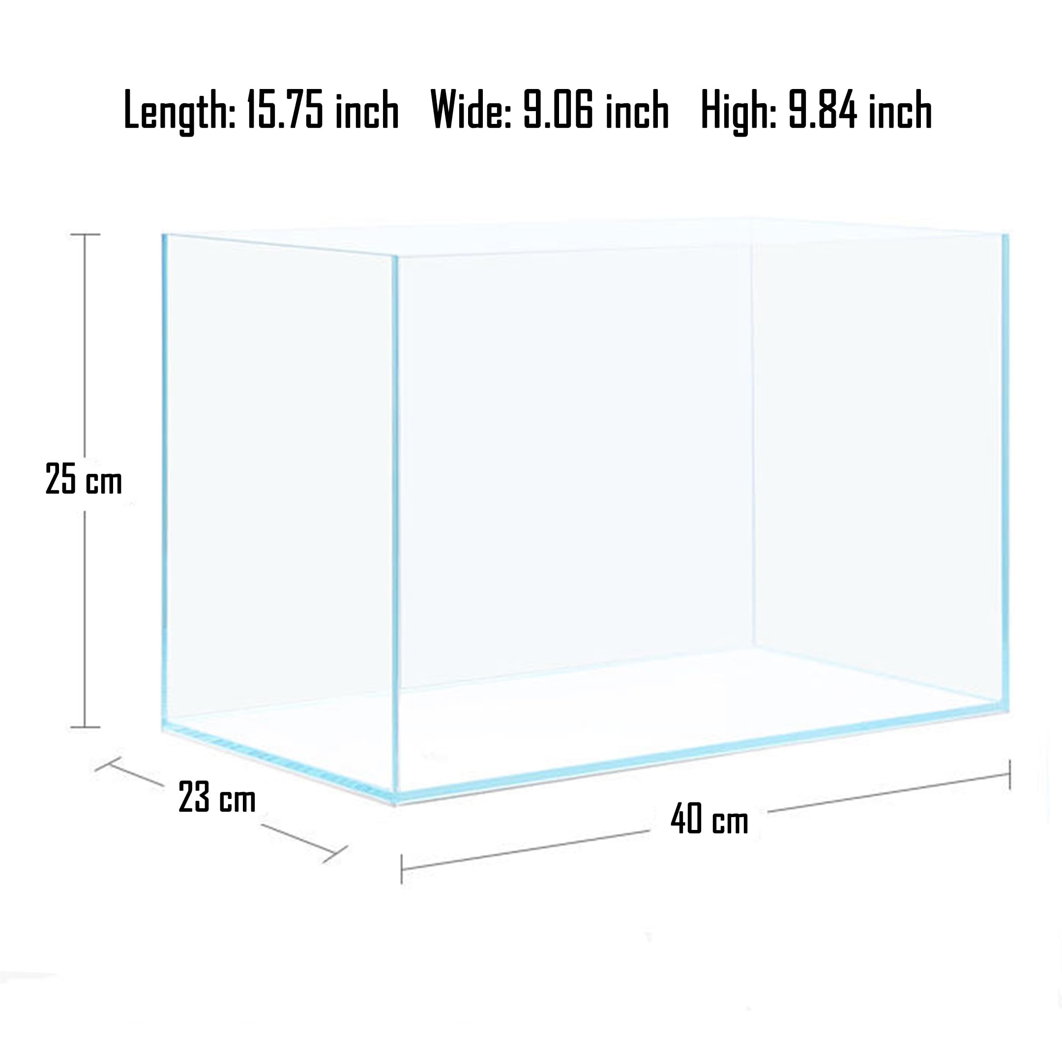 Kit de démarrage pour aquarium, verre à faible teneur en fer avec filtre, lumière LED pour Aquascape DIY petit aquarium Betta (19 litres)