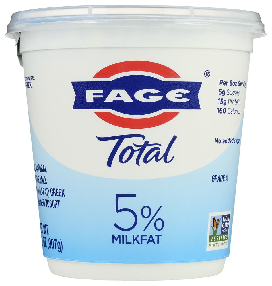 Fage Total Greek Strained Plain Whole Milk Yogurt, 35.3 Ounce - 6 per case.