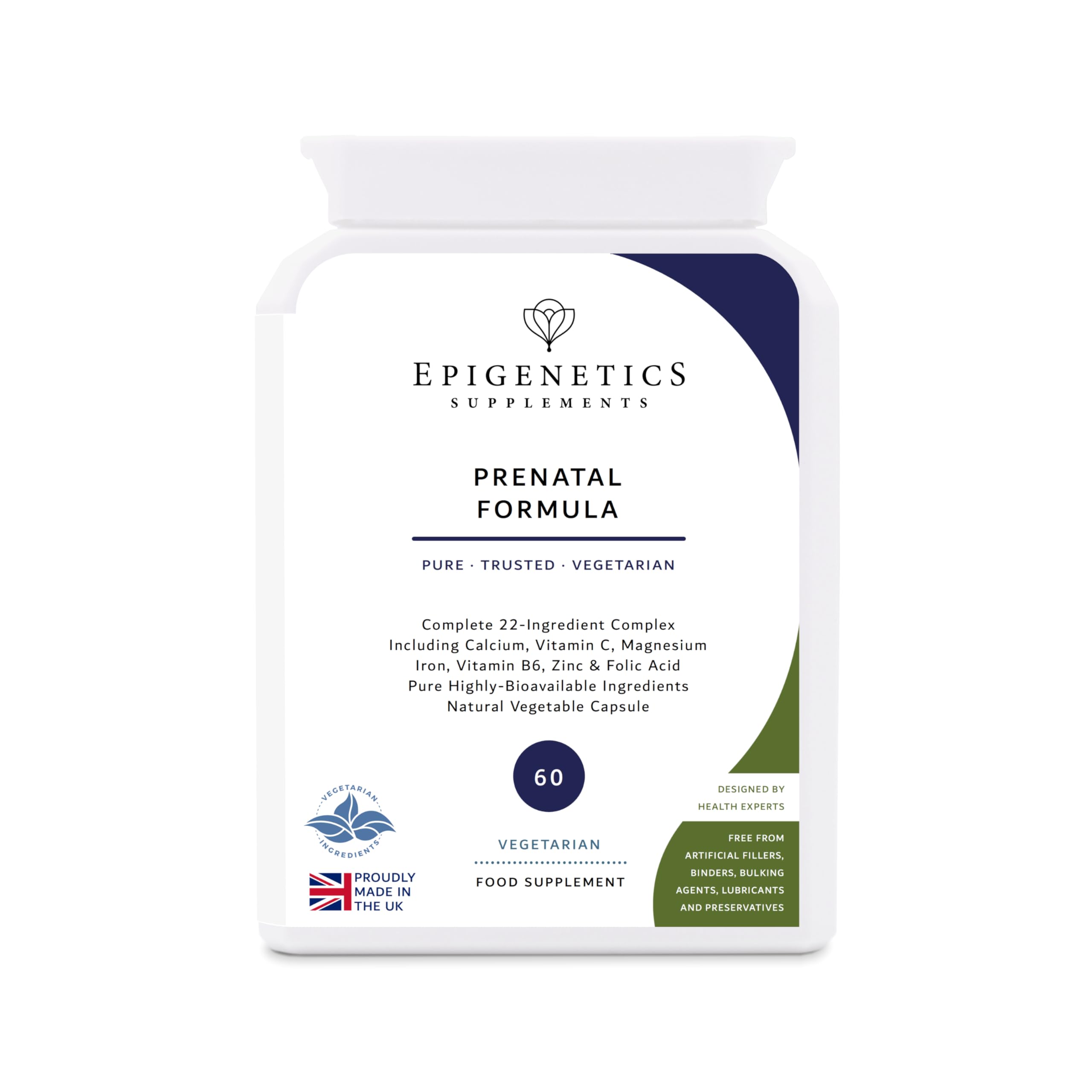 Prenatal Formula | Complete Fertility + Support Supplement for Women | 60 Vegetarian Friendly Capsules UK Made | 2 Capsules Daily (1 Month Supply)