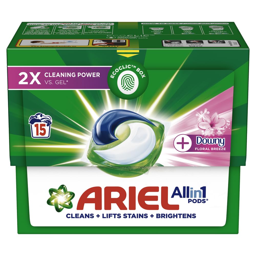 Ariel Floral Breeze All-in-1 Pods, Laundry Detergent Capsules, 15 count