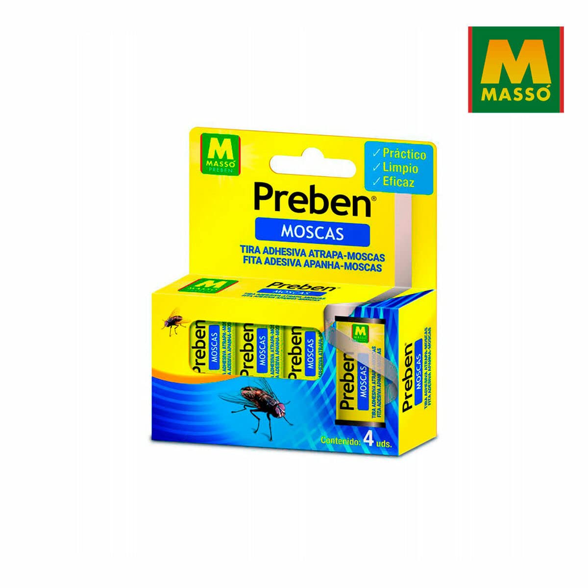 Preben 231277 flycatcher 4 pieces, yellow, 91 x 11 x 2.3 cm