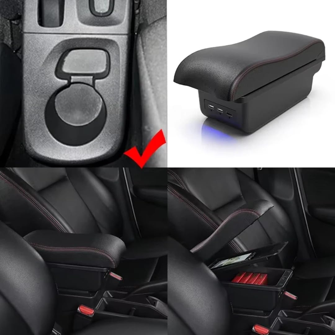 per la Corsa F 2019-2024, Upgrade Interno Consolle Centrale, Bracciolo a Doppio Strato USB Storage Box Accessori per Il Gomito