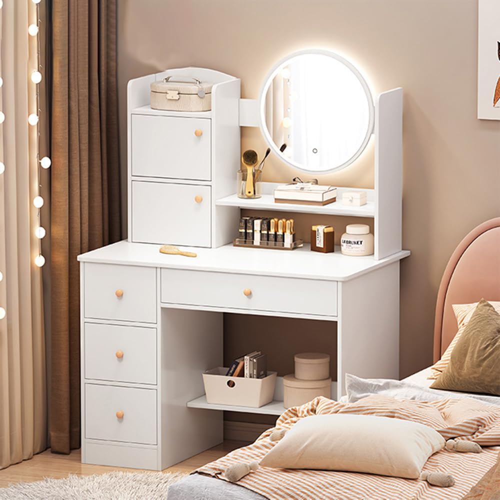 Makeup Vanity Table Dressing Table Flip Mirror