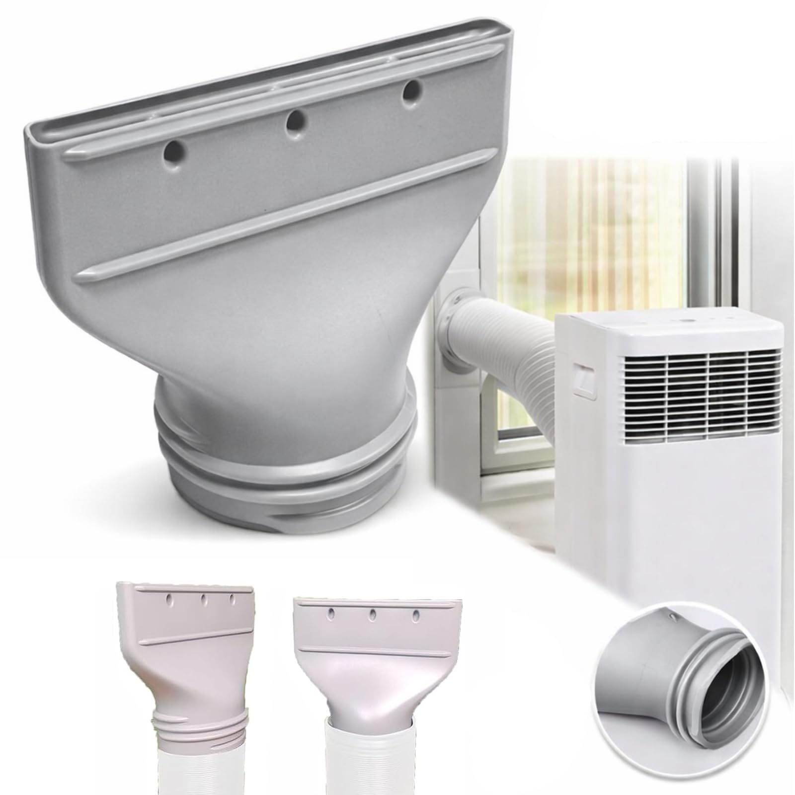 Adaptateur plat pour tuyau d’évacuation de climatiseur fenêtre, 130/150 mm, raccord pour climatiseur mobile, sèche-linge et climatisation auto (A)
