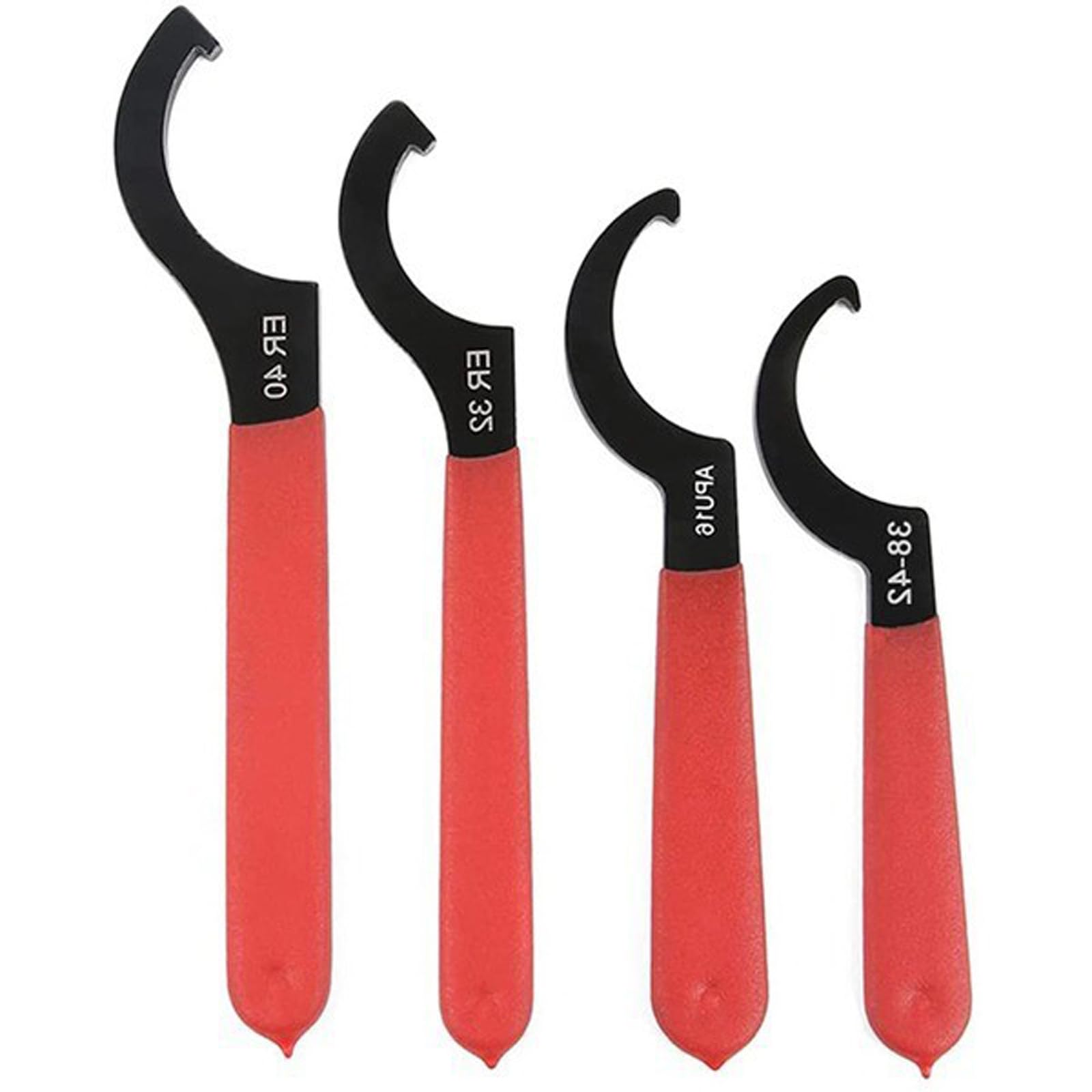 Tsophreniq 4Pcs Crescents Jaw Hook Head Wrenches High Strength Steel Narrow Space Access Tool For Mechanical Maintenance Thread Wrench
