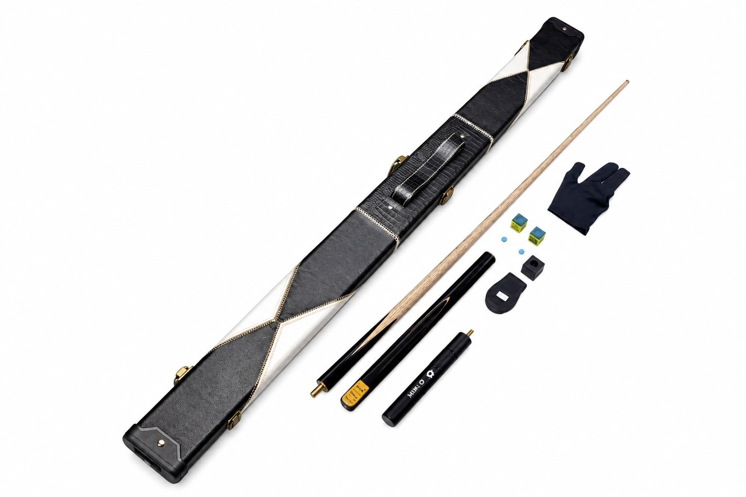Laxmi Ganesh Billiard Combo of Omin Victory Professional cue, Leather cue case, 2 pcs Tips, 2 pcs chalks, 1 pcs Chalk Holder, 1 pcs Gloves and 1 pcs Extension-image-28