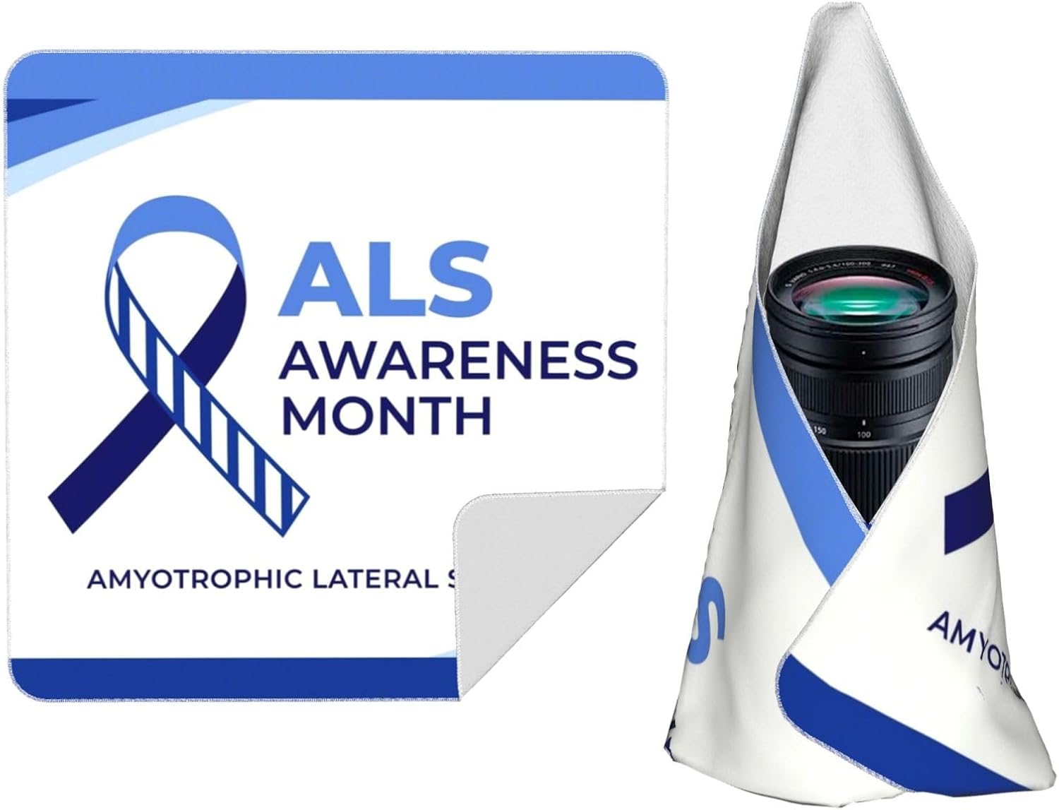 Als Awareness Month Magic Self-Adhesive Cloth Reusable Portable Makeup Bag Camera Lens Protection Scratch Resistant Travel Storage Bags