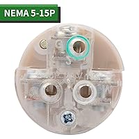 Vista 4 de RVGUARD extremos de cable de extensión macho y hembra, juego de enchufe y conector de repuesto de hoja recta de 15 A 125 V de servicio pesado, tipo