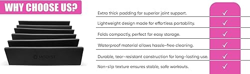 Miniatura 2 de Modyst Tapete de yoga plegable sin enrollamiento, tapete de yoga plegable de TPE, tapete de ejercicio plegable para yoga, pilates, entrenamientos de