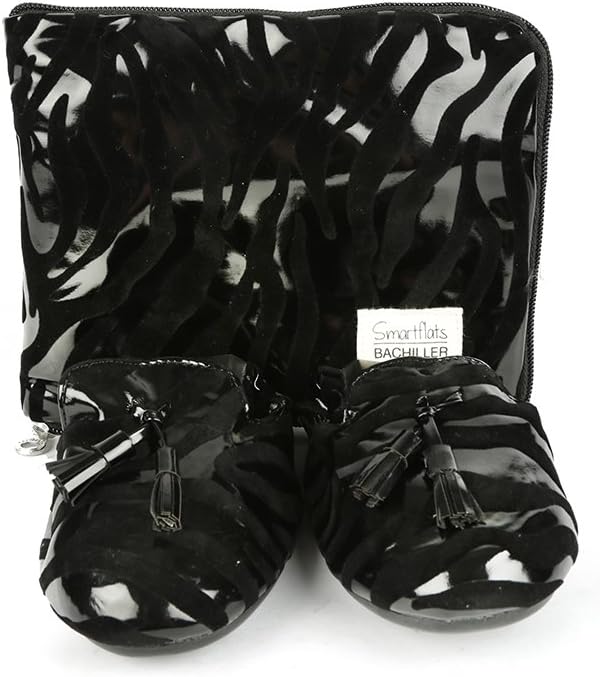 Salvador Bachiller - Salvador Bachiller - Ballerina Moccasin + M Folding Bag - Smart Flats Snb1331b25 - Black