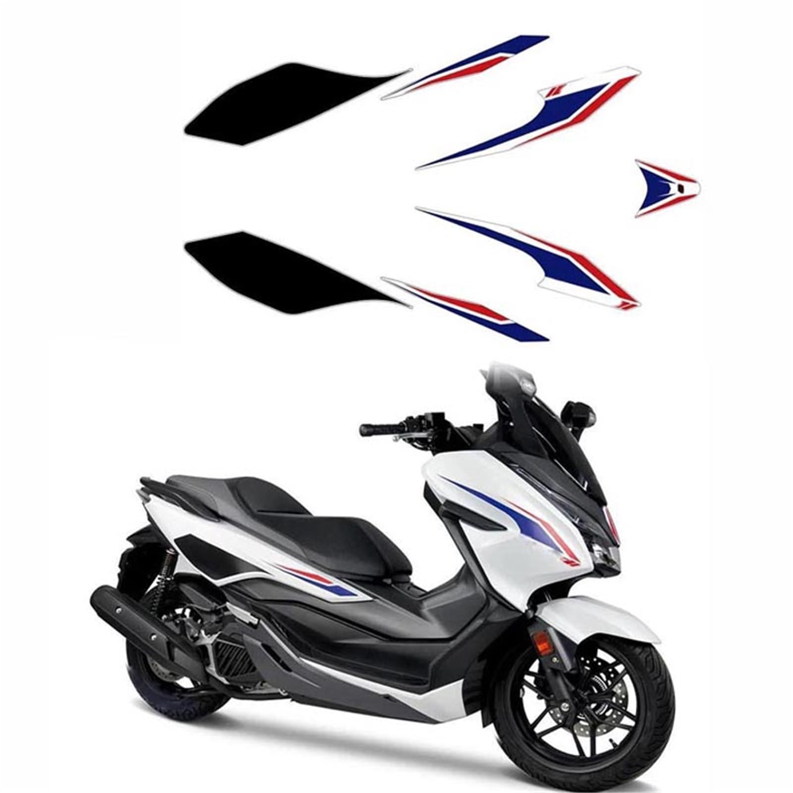 Karosserie Aufkleber Für H-ONDA FORZA 125 300 Motorrad-Karosserieschutzaufkleber Reflektierender Aufkleber Für Verkleidungsdekoration(Blu)