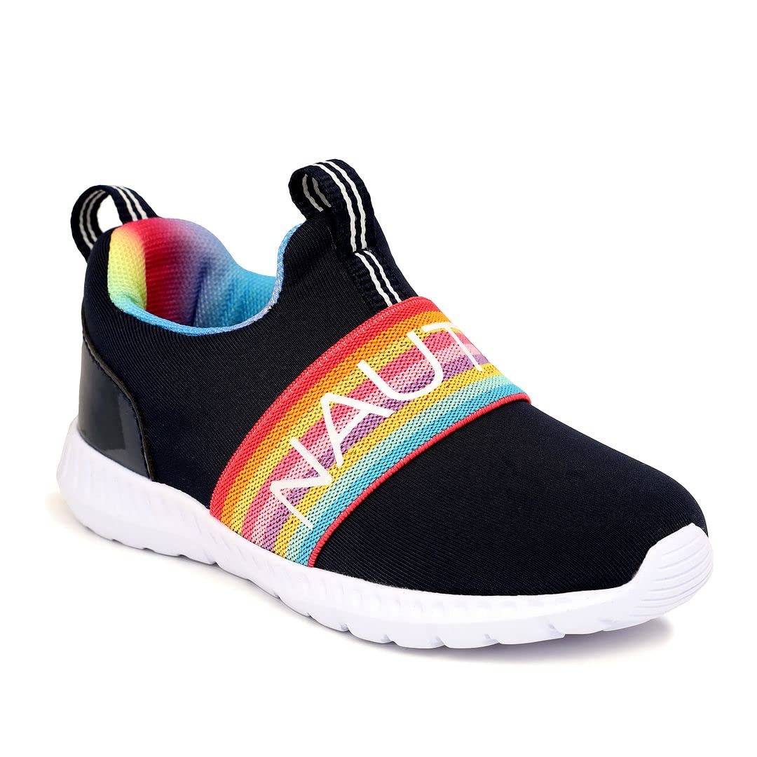 Nautica Girls' Slip-On Sneaker - Athletic Running Kids' Shoe for Walking, Running, Tennis, and Sports (Toddler/Little Kid)