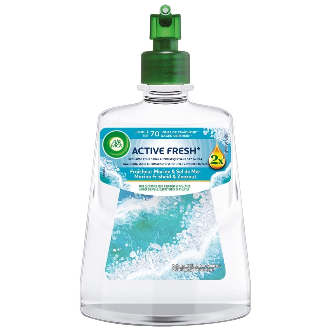 Air Wick 2 ricariche per spray automatico senza gas freschezza, marina