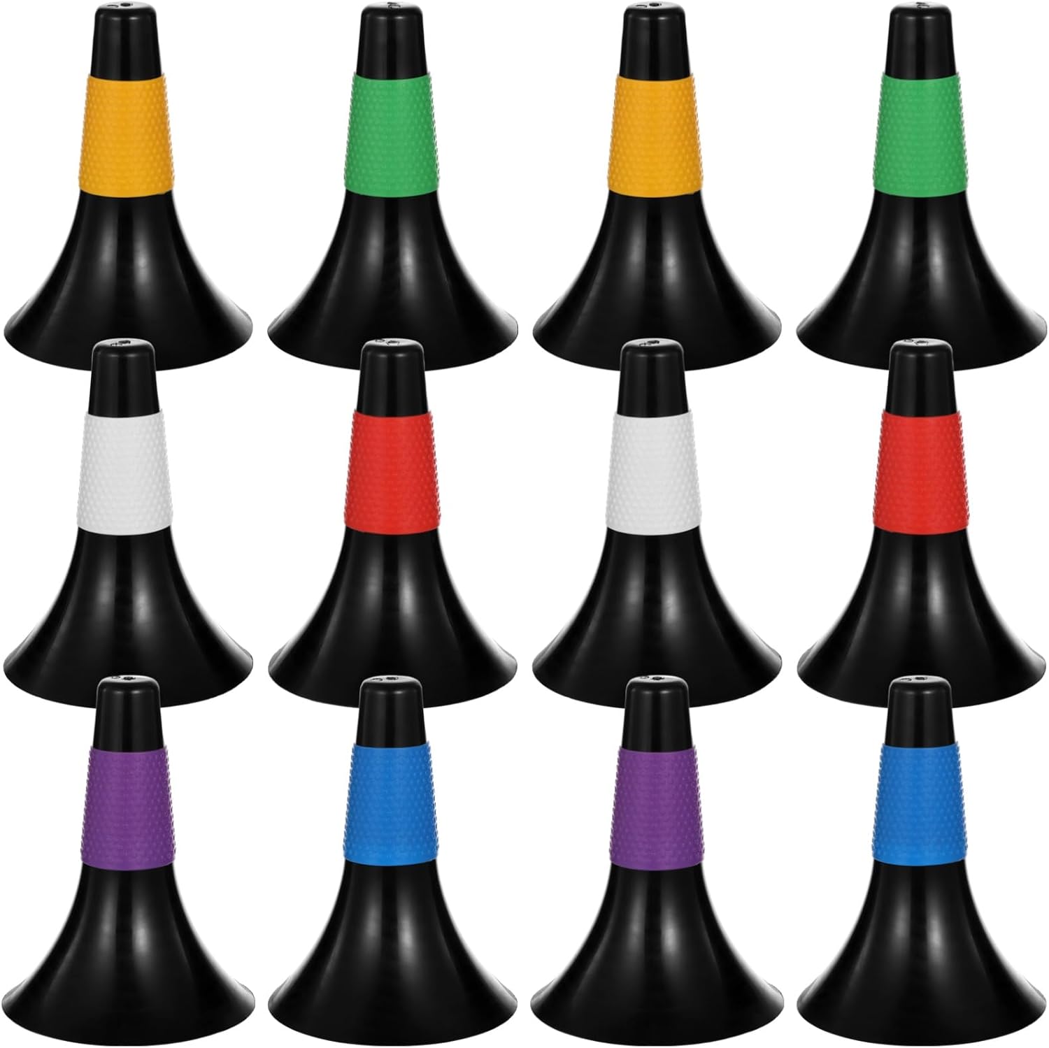 12 Pcs Basketball Cones for Training, 9.4" Cones for Sports Training with Carry Mesh Bag, Agility Cones, Stackable Marker Cones for Football Basketball Speed Grab Drills, Dog Training