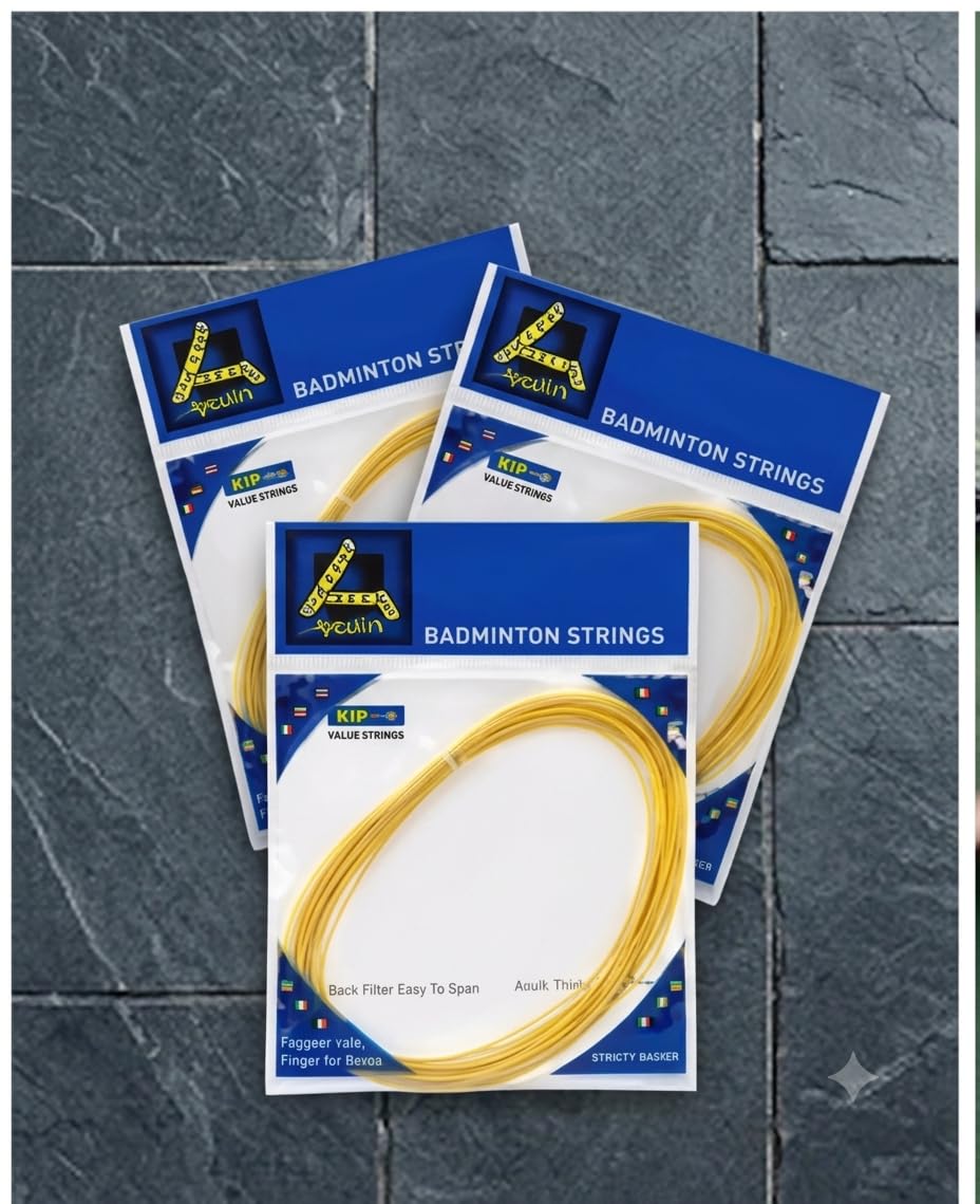 badminton string 10 meter each – string replacement pack of 3 (total 30m) for badminton rackets | durable nylon badminton gut for rackets | ideal for practice & training(multicolour)