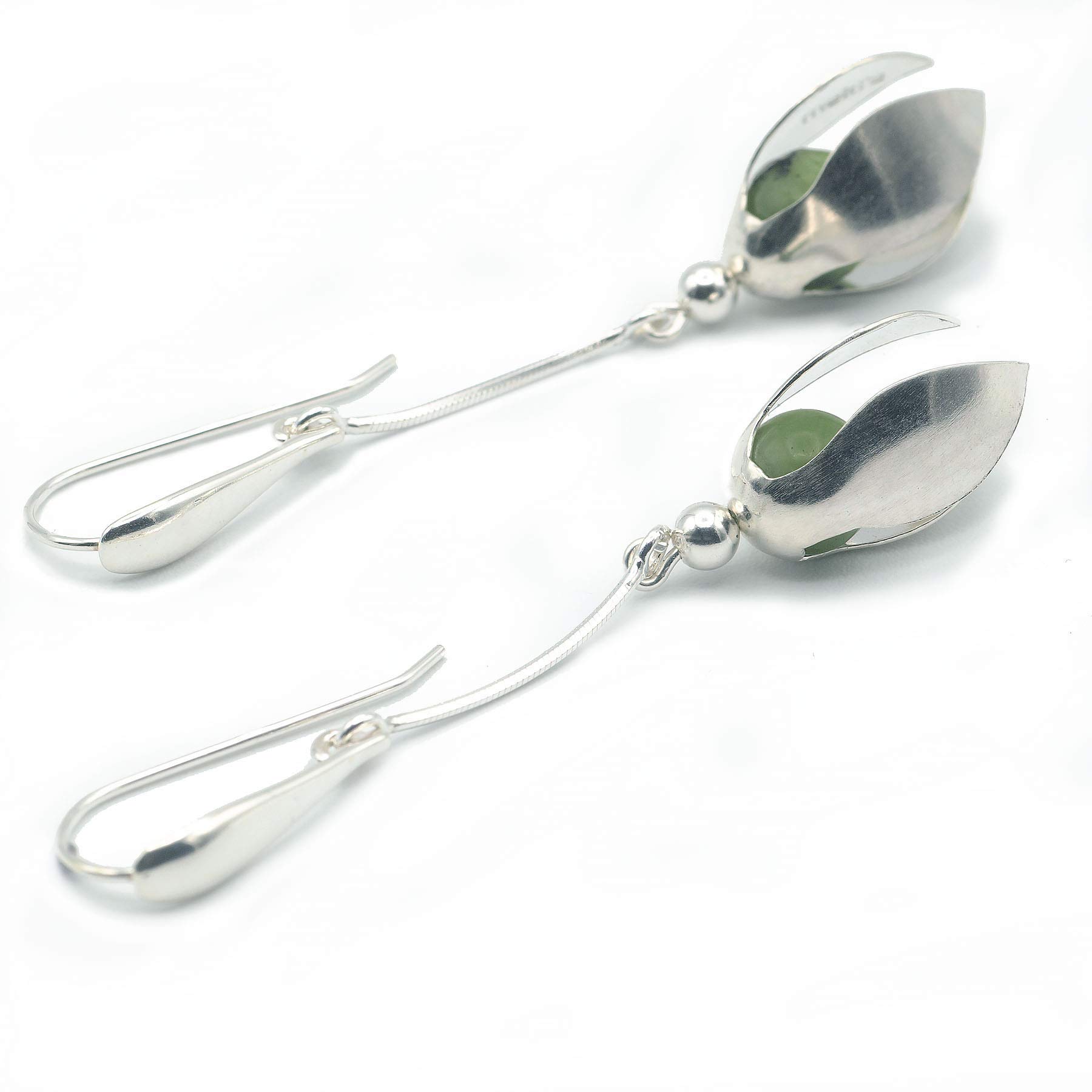 Pendientes Jade Nefrita y Plata 925