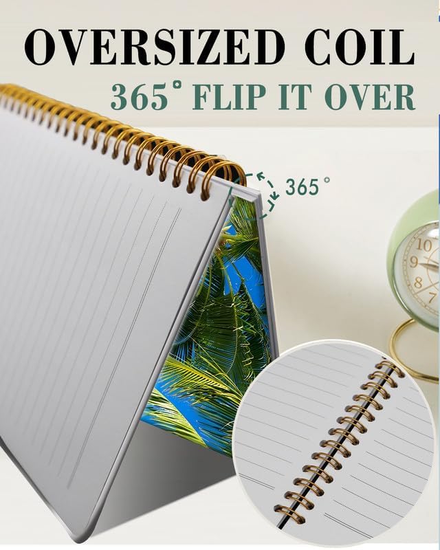 Spiral Journal Notebook,A5 Hardcover Lined Journals for Women Girl 6 x 8.3 in,120 Pages Thick Paper,Cute College Ruled Writing Notebook for Gifts Office Work School(Tropical Beach Palm Tree) - Image 5