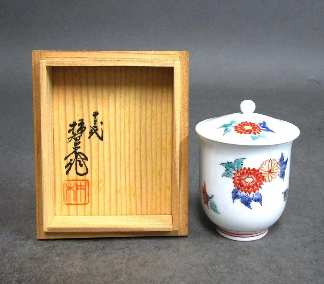 Amazon.co.jp: 人間国宝 十三代 酒井田柿右衛門［菊文 湯呑］説明書 檜