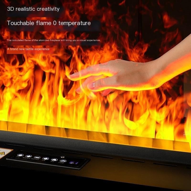 Water Vapor Electric Fireplace Stove 3D Atomized Fireplace Decoration Embedded Electric Fireplace Home Electronic Fireplace Simulated Flame Fireplace Indoor Humidifier, B,One Color190Cm