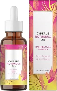 2ml Natural Cyperus Rotundus Oil for Hair Removal, Moisturizing & Calming Cyperus to Reduce Hair Growth on the Body, Ideal Hair Removal for All Skin Types, Oval Essential Oil for