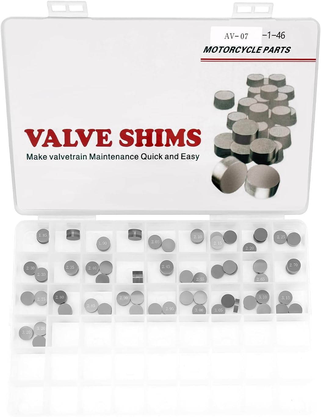 10.0mm O.D. 1.85mm-3.2mm Valve Shim Kit for Harley V-Rod 2002-2016/Street Rod 2006-2007/Night Rod Special 1190 adventure RC8 1290 SUPER 400 450 500 530 XC-W 690 enduro 990 adventure super (84Pcs)